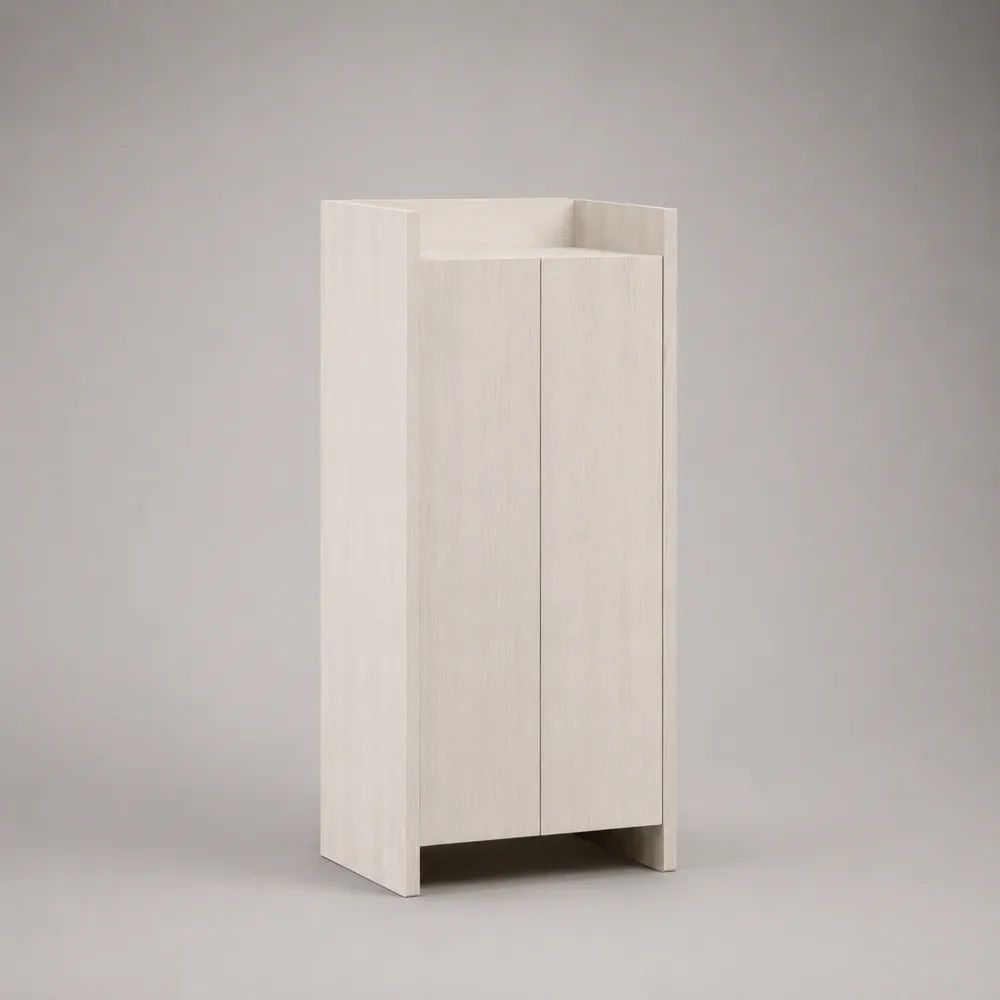 Scarpiera salvaspazio da interno a 2 ante in MDF, bianco crema, 60 × 35 × 110 cm
