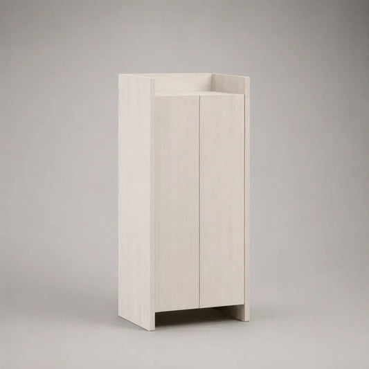 Scarpiera salvaspazio da interno a 2 ante in MDF, bianco crema, 60 × 35 × 110 cm